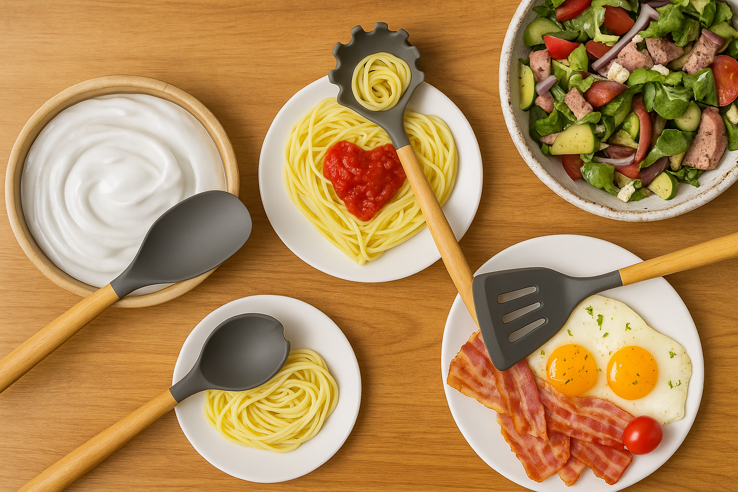 Set de 36 Ustensiles de Cuisine en Silicone avec Support – Résistants à la Chaleur & Anti-rayures