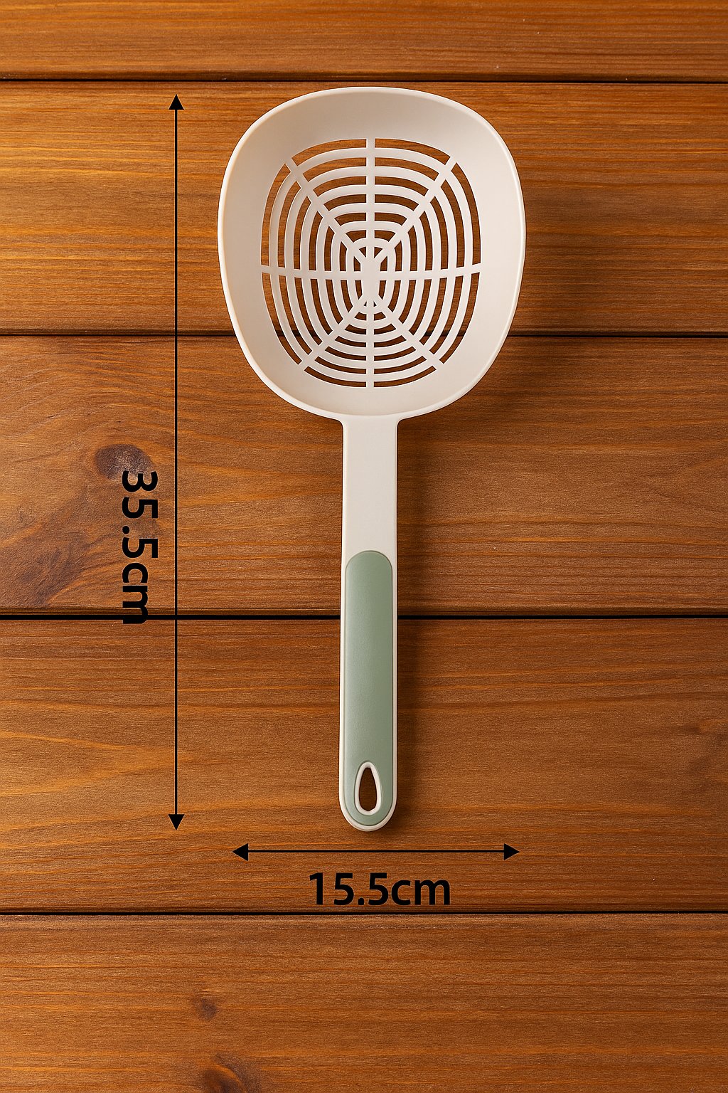 Cuillère à pâtes anti-fuite – Manche long, résistant à haute température, idéale pour spaghettis, raviolis et cuisine multifonction.