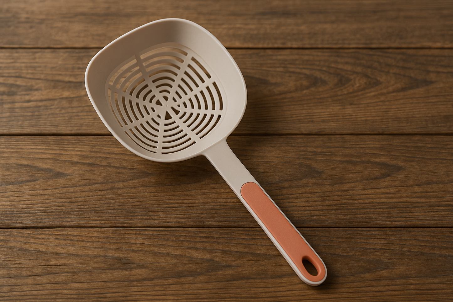 Cuillère à pâtes anti-fuite – Manche long, résistant à haute température, idéale pour spaghettis, raviolis et cuisine multifonction.