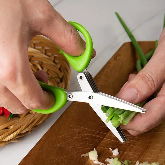 Ciseaux de Cuisine Inox à Multi-Lames – Coupe Herbes, Oignons et Piments
